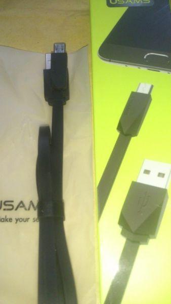 USAMS Flat Micro USB Cable 1M Black