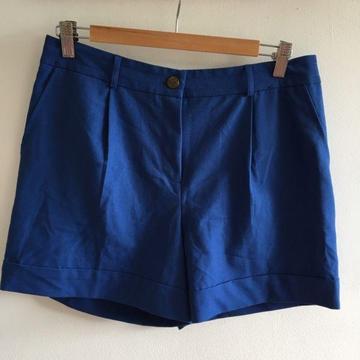 Ladies Blue Tailored Shorts Size12