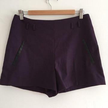 Ladies Purple Tailored Shorts Size 12