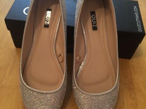 Ladies Shoes Silver Diamante Pump Shoe Size 7