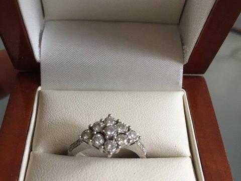9ct White Gold Engagement Ring