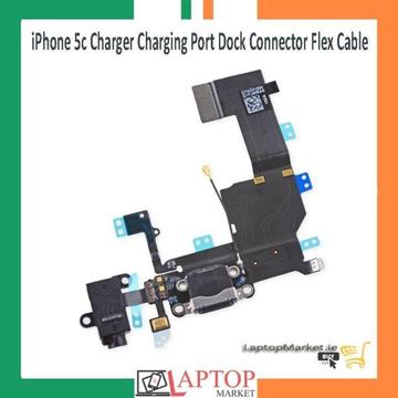 New iPhone 5c Charger Charging Port Dock Connector with Flex Cable Ribbon and Headphone Audio Jack