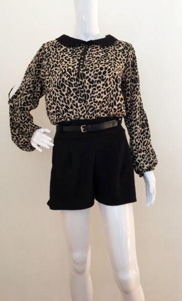 Ladies Short Animal Print Playsuit Size 12