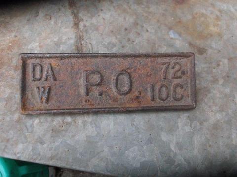 post office cast iron plaque