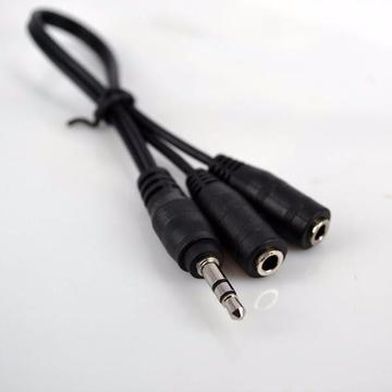 3.5mm jack aux headphone splitter v cable adaptor dual female audio