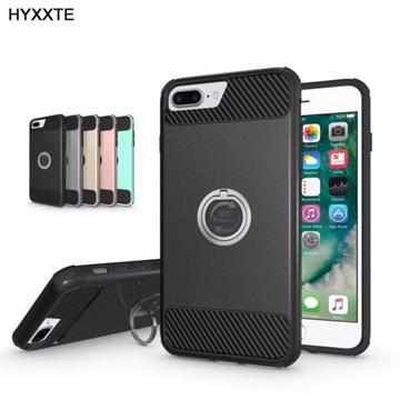 Bakeey TM 360 adjustable metal ring kick stand magnetic frosted soft TPU case for I phone 7 plus 5.5