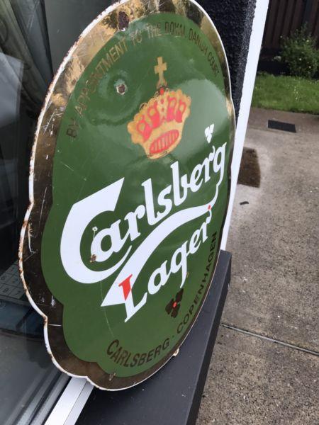 Original carlsberg steel sign