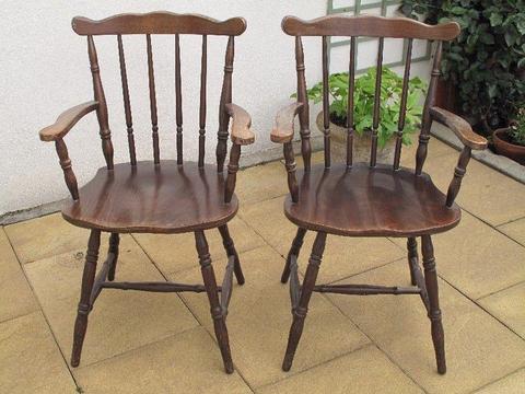 PAIR OF FARMHOUSE CHAIRS