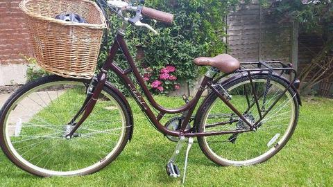 Beautiful ladies vintage bicycle with basket