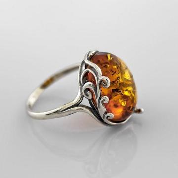 Sterling Silver ring with Baltic Amber