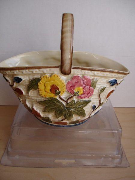 Indian Tree Hand painted Porcelain Basket No 581/4 By H J Wood Ltd England