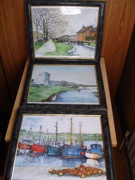 Three Roisin O'Shea Watercolor Prints