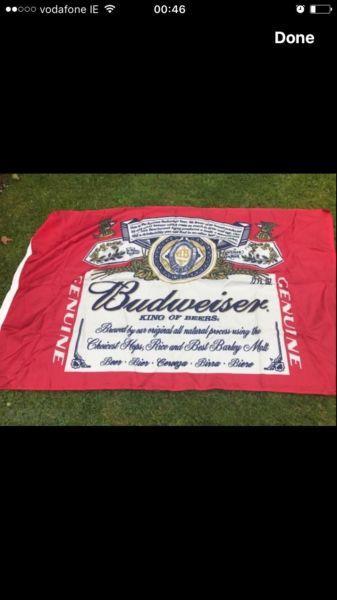 Budweiser Flag | pub memorabilia for home bar