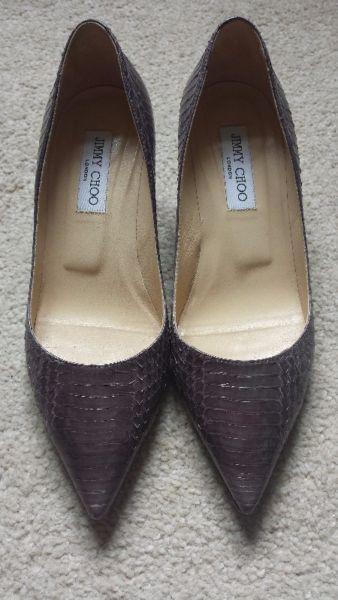 Jimmy Choo kitten heels size 38.5 in mauve leather - great condition