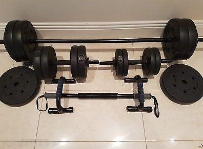 Home Gym Equipment, Barbell, Dumbells, Weights