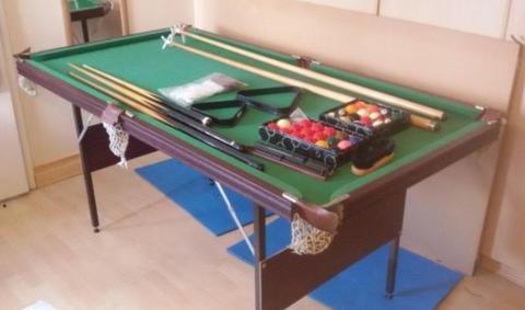 Foldable Pool / Snooker Table 6x3ft