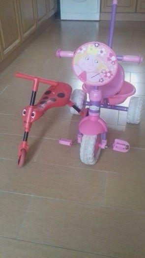 Red scuttle bug and a pink ben and holly bike for sale