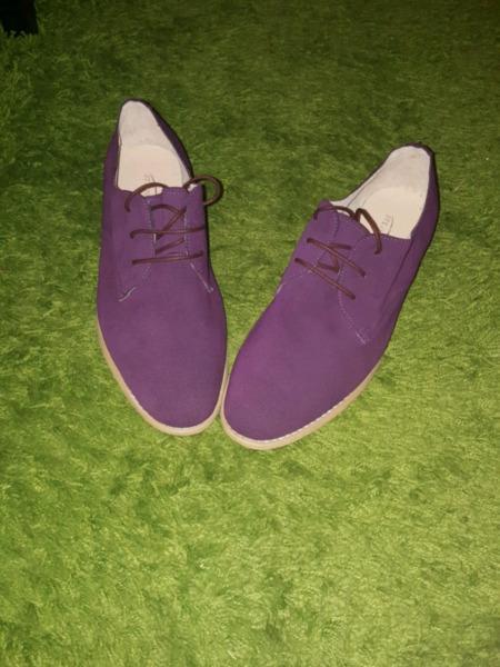 Soft purple leather oxford brogues size 9