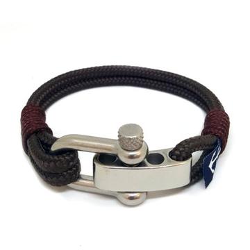 Adjustable Shackle Brown Nautical Bracelet