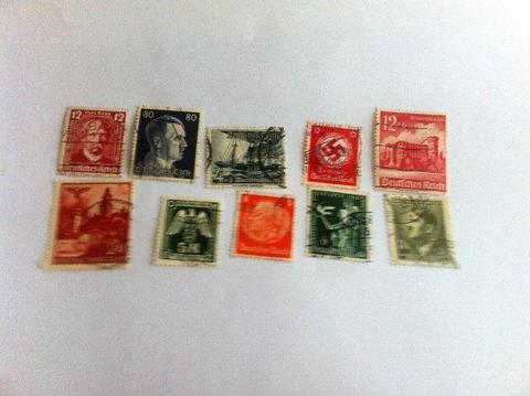 Historical- Genuine WW2 NAZI Germany 3rd Reich Stamps (franked)