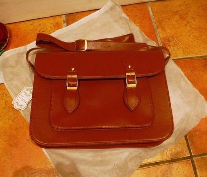 New Large Brown Leather Satchel - unisex