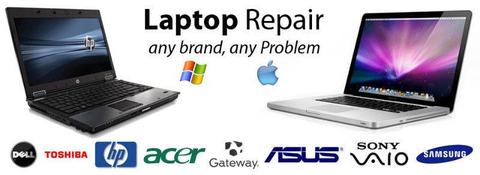 Professional LAPTOP Repair Broken Screens Hard Drives Software DC Ports Keyboards Viruses