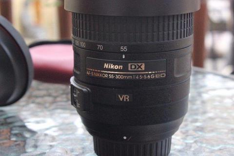 55-300MM Nikon Lens, AF-S Nikon DX 1:4.5-5.6 G ED