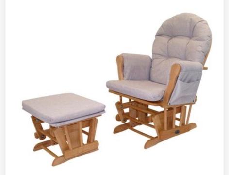 Babylo Glider Chair and Foot Stool Honey Dew