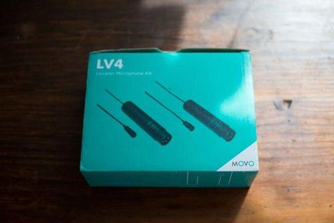 Movo LV4 Dual XLR Lavalier Interview Kit with Omnidirectional and Cardioid Microphones, never used