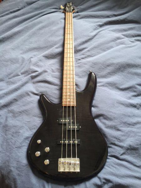 Left-handed bass guitar for sale - great condition!
