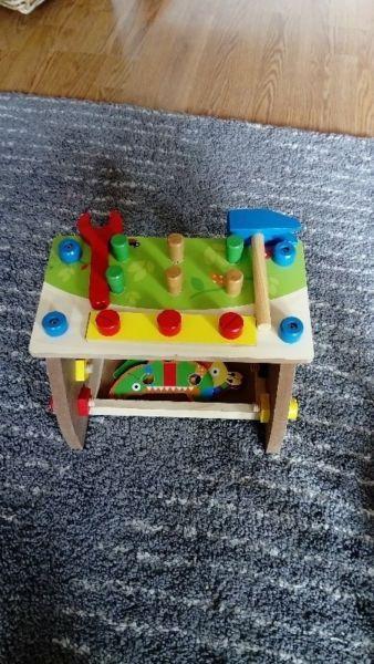 Wooden workbench toy