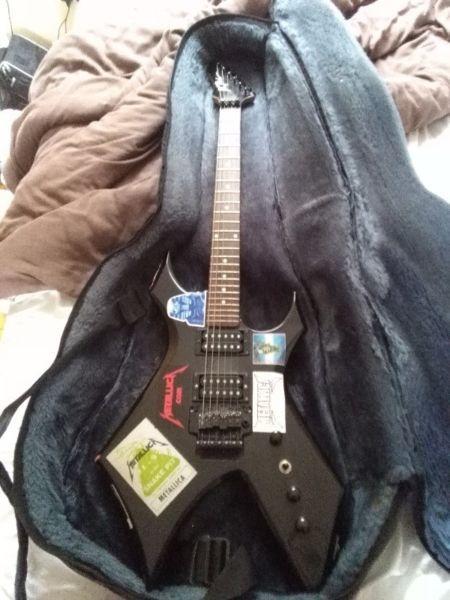 B.C.Rich warlock, boss pedal and amplifier (may need a bit of adjusting)