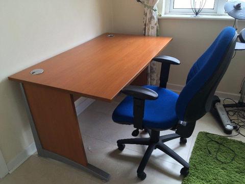 Large office desk and chair