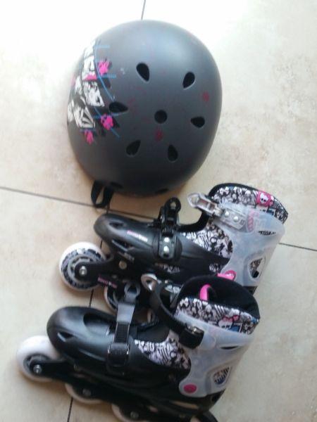 Monster High Roller blades and Helmet