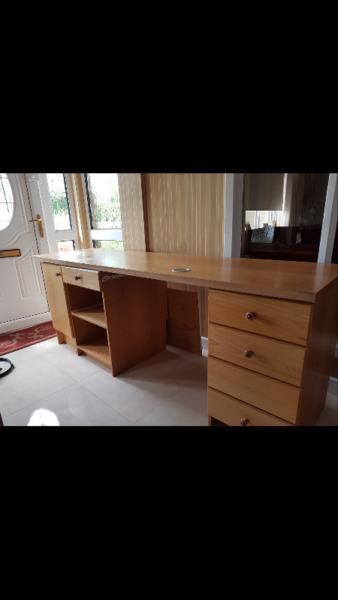 Desk free for collection 7 ft with drawe