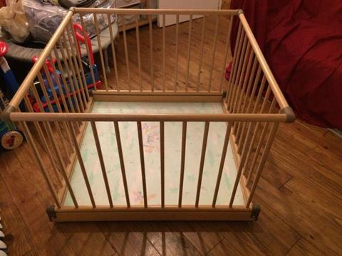 Wooden baby crib
