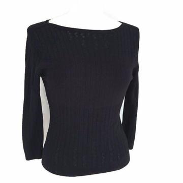 DUNNES Ladies Womens Sequin Knit Jumper Black Size M