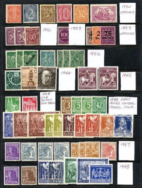Germany - Superb Selection of 56 Mint Never Hinged Stamps - 1920 to 1948 - Free Postage