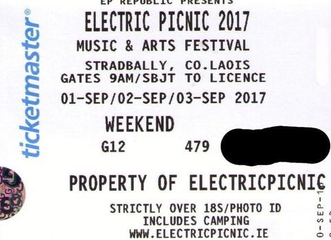 Electric Picnic Weekend camping tickets 2017