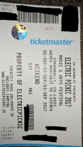 Electric Picnic Weekend Camping ticket