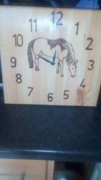 Horse clock hand made for sale