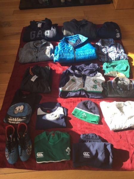 Teenager boy's size bag of quality brands used clothing (including boots size 8)