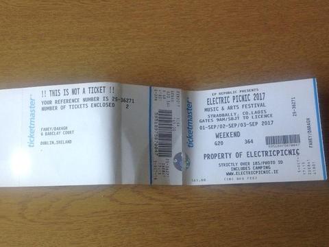 3 Day Electric Picnic Tickets- Paper Copy with Receipt