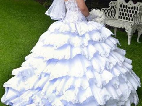 HandMade Swavorski Crystal Spanish Lace Wedding Dress