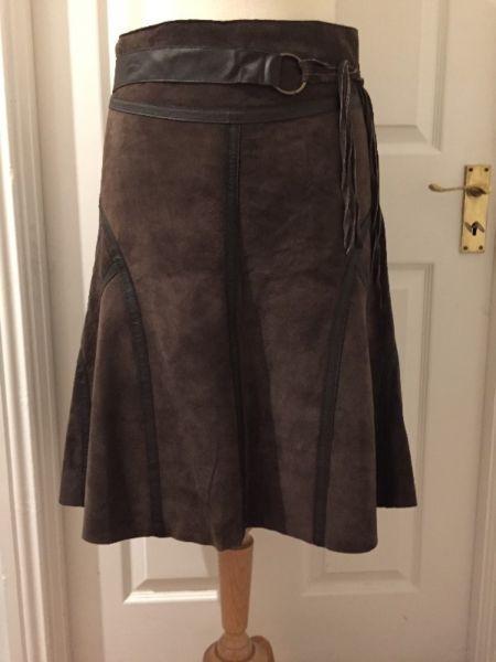 PROMOD Brown Suede Skirt Size EU36