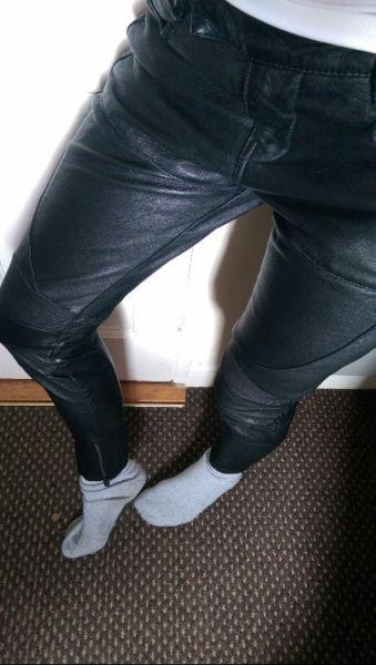 RARE. All Saints real Italian Leather biker pants-MAURITUS- SIZE 8/10