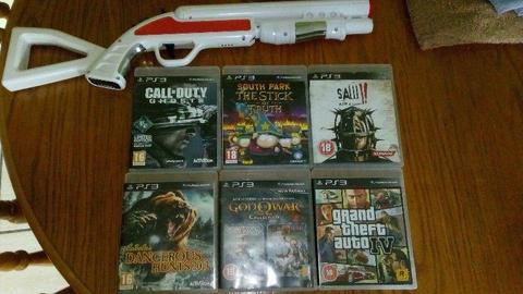 Ps3 games and gun for sale