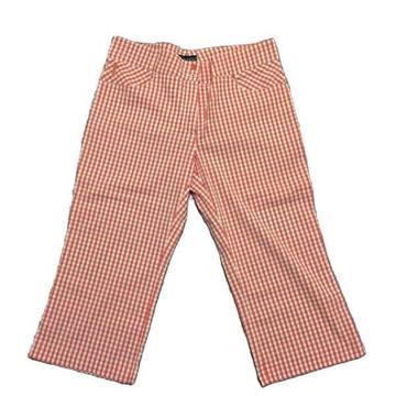 GOLFINO Golf Capri Orange Check Trousers Size EU40
