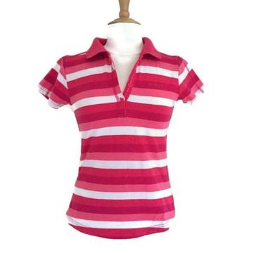 LA Gear Polo Shirt T-Shirt Pink Ladies Size UK12