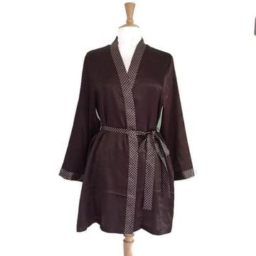 M&S Ladies Brown Dressing Gown Robe Short Knee-Length Size UK12-14